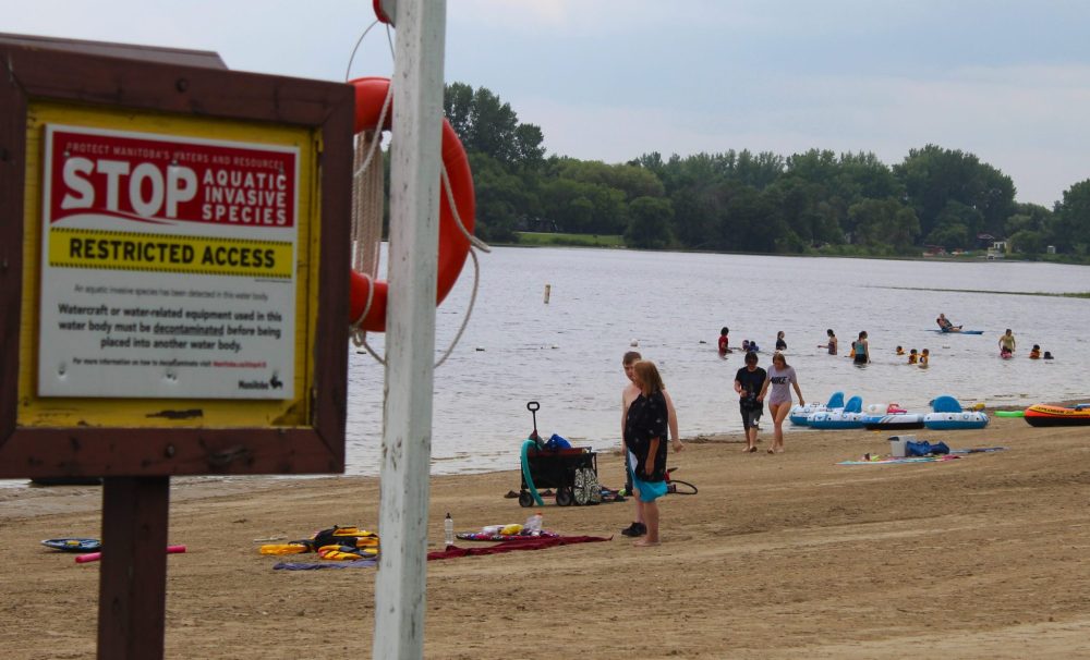 CHRIS GAREAU THE CARILLON
Signs warning of the presence of zebra mussels are now placed at the St Malo reservoir.