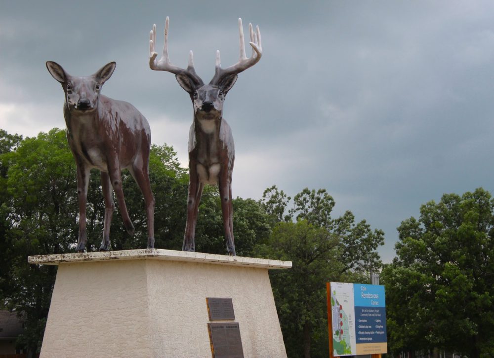 CHRIS GAREAU THE CARILLON
The deer statue unveiled by King Charles’ youngest brother Prince Edward in 1990 will soon have some company at the Coin Rendezvous Corner in St Malo. De Salaberry council approved over $300,000 in contracts for paving and a timber arbour for the site beside Highway 59.