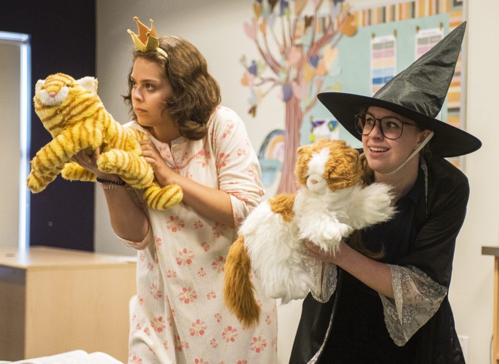 SVJETLANA MLINAREVIC THE CARILLON
Manitoba Underground Opera performed its new children’s opera Playtime for an audience at Jake Epp Library on Aug. 24, 2024. Here singer Chloe Thiessen plays an evil witch who can only be defeated by math, while Melanie Dupuis plays the princess.