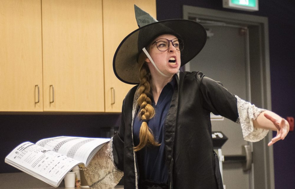 SVJETLANA MLINAREVIC THE CARILLON
Manitoba Underground Opera performed its new children’s opera Playtime for an audience at Jake Epp Library on Aug. 24, 2024. Here singer Chloe Thiessen plays an evil witch who can only be defeated by math.