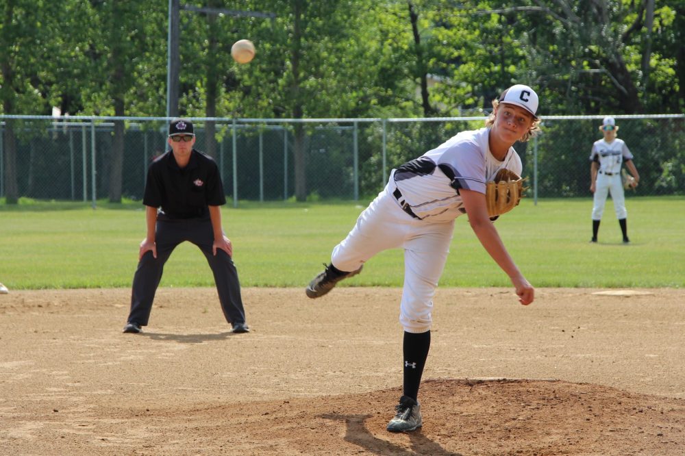 ALEX LAMBERT THE CARILLON
A Carillon pitcher attempts to strike out an Interlake player during their 13-3 win on Saturday. Carillon finished with a 3-2 record, failing to make the Tier 2 championship game.