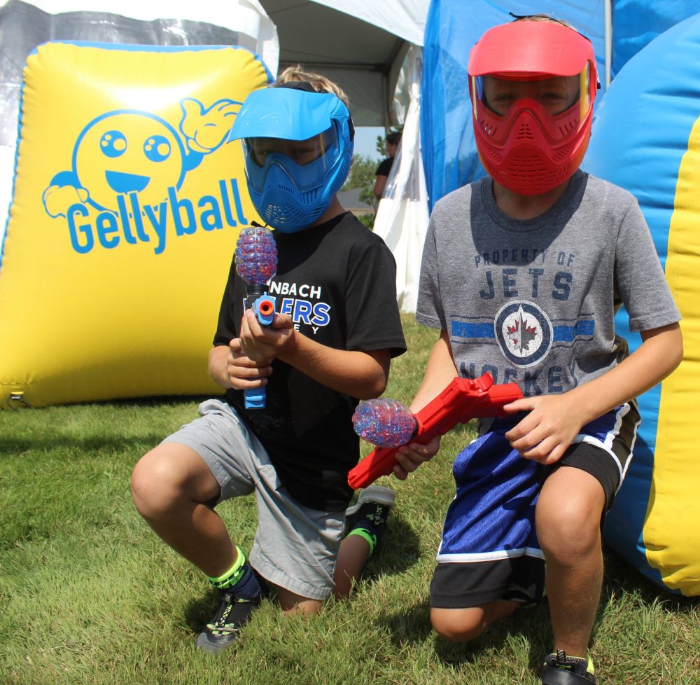 CHRIS GAREAU THE CARILLON
Dozens of kids and parents tried out GellyBall at its grand opening Aug. 3 at the Pat Porter Active Living Centre.