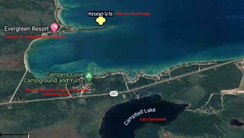 RCMP HANDOUT
This map shows the location of the Mitchell boaters.