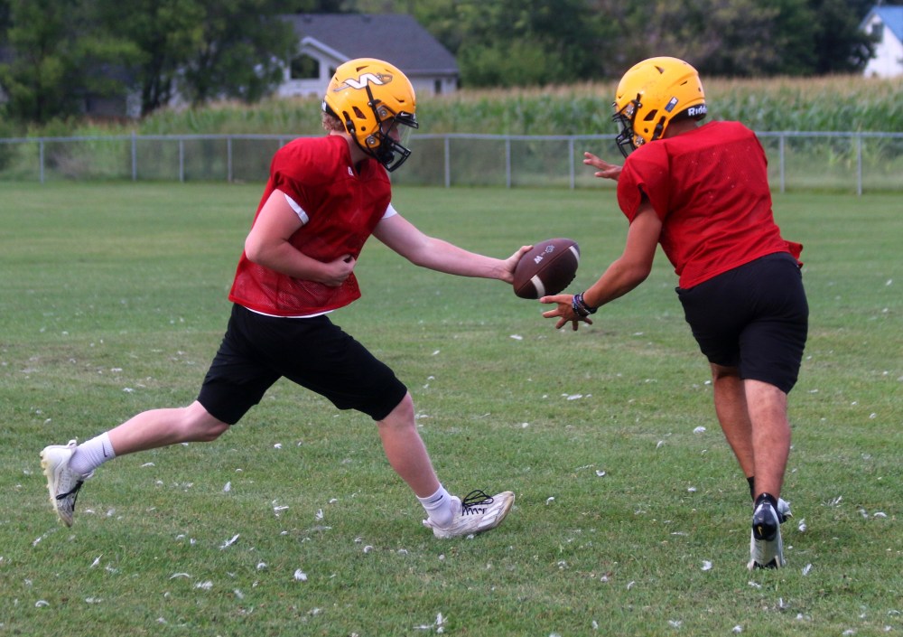Toby Plett and Angelo Stoyanov will get a chance to impress and earn the starting quarterback nod when SRSS plays against St Paul's in pre-season action Aug. 29. (Cassidy Dankochik The Carillon)