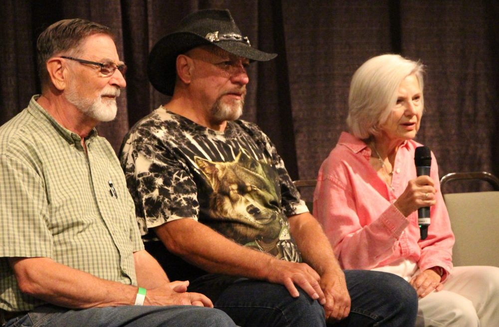 ALEX LAMBERT THE CARILLON
Left, film collaborators Ernest Braun, Armand Jerome and Eleanor Chornoboy answer a questions after the preview of Where the Cottonwoods Grow.
