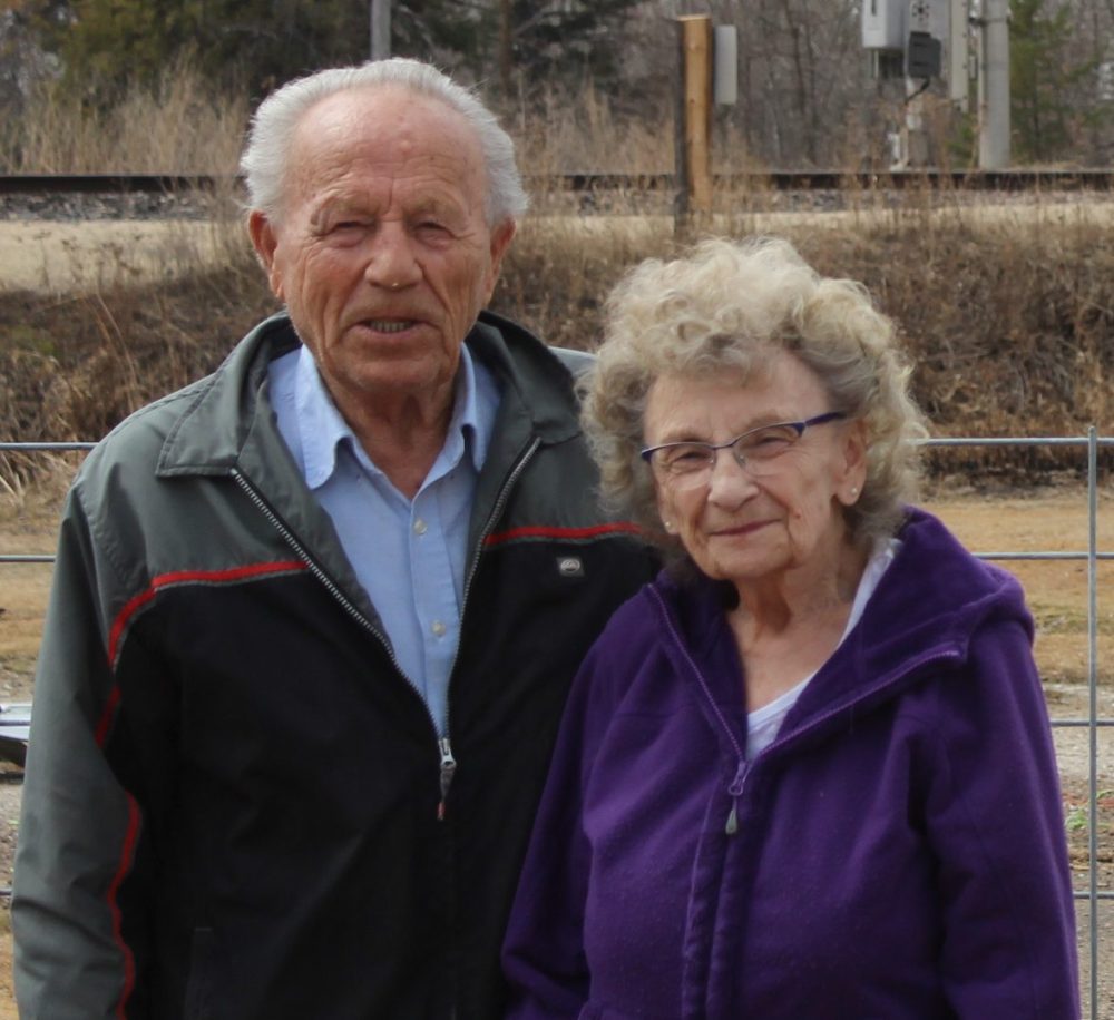 JOSH GRESCHNER CARILLON ARCHIVES
Patsy Kozak and her husband Ed in 2020, posing in their yard after a vehicle had left the road and smashed through an outbuilding.