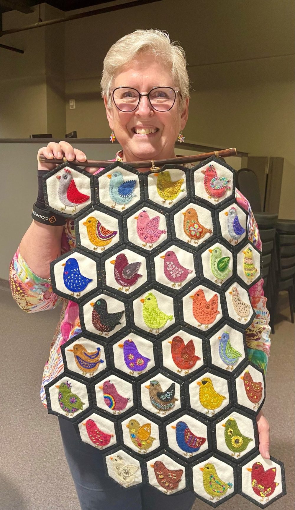 LORI PENNER THE CARILLON
Lori Hiebert with a current work in progress, with each patch reflecting every week of the year.