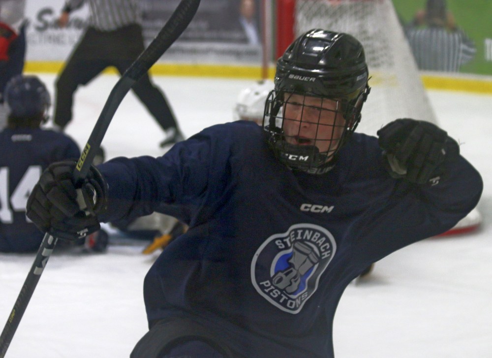 The Niverville Nighthawks edged by the Steinbach Pistons 5-4 in Manitoba Junior Hockey League action Sept 8 inside the Niverville Resource and Rec Centre. (Cassidy Dankochik The Carillon)