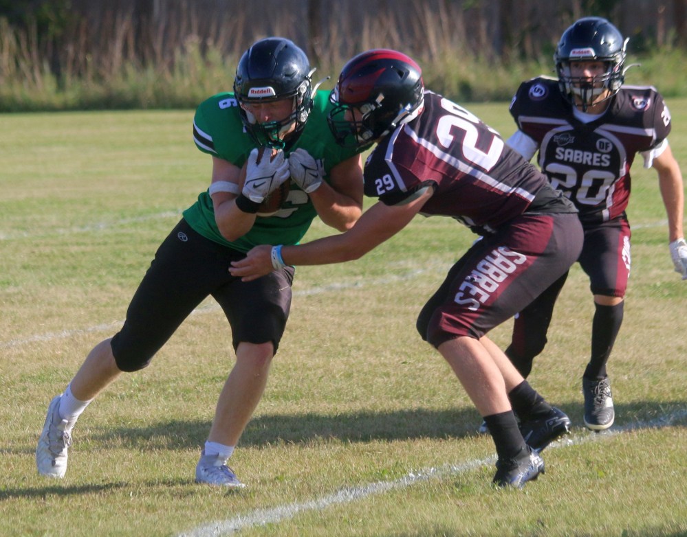 Springfield defeated Murdoch MacKay in Oakbank 35-0 to open their Winnipeg High School Football League schedule Sept. 6. (Cassidy Dankochik The Carillon)
