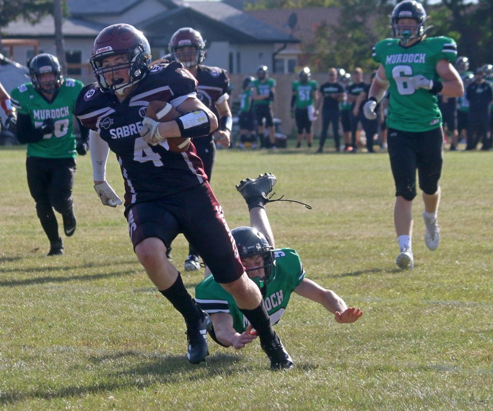 Springfield defeated Murdoch MacKay in Oakbank 35-0 to open their Winnipeg High School Football League schedule Sept. 6. (Cassidy Dankochik The Carillon)