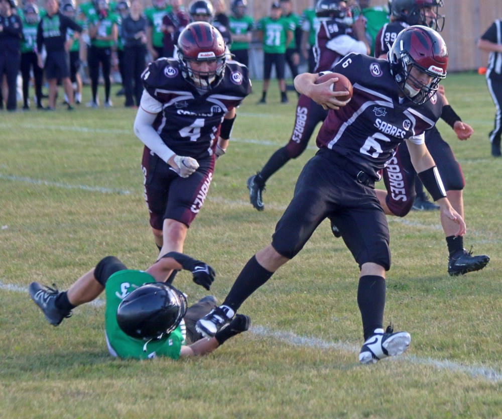 Springfield defeated Murdoch MacKay in Oakbank 35-0 to open their Winnipeg High School Football League schedule Sept. 6. (Cassidy Dankochik The Carillon)
