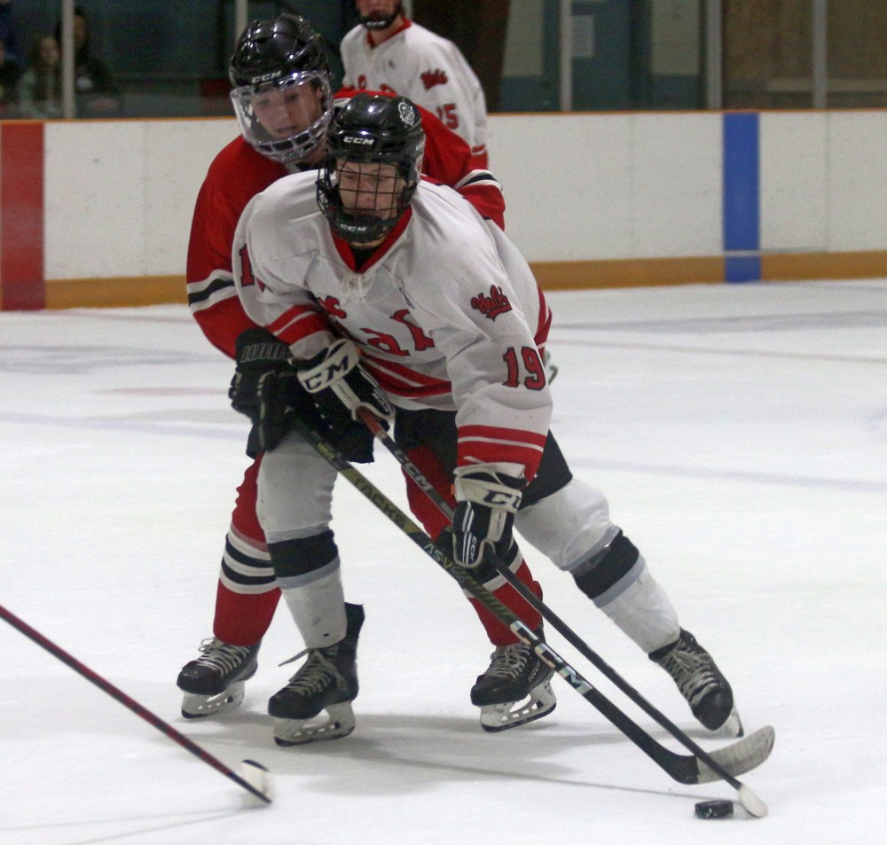 Aspiring La Broquerie Habs junior B players took to the ice in Steinbach for the final session of the team's open tryouts Sept. 7. (Cassidy Dankochik The Carillon)
