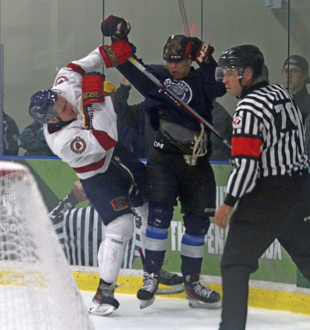 The Niverville Nighthawks edged by the Steinbach Pistons 5-4 in Manitoba Junior Hockey League action Sept 8 inside the Niverville Resource and Rec Centre. (Cassidy Dankochik The Carillon)