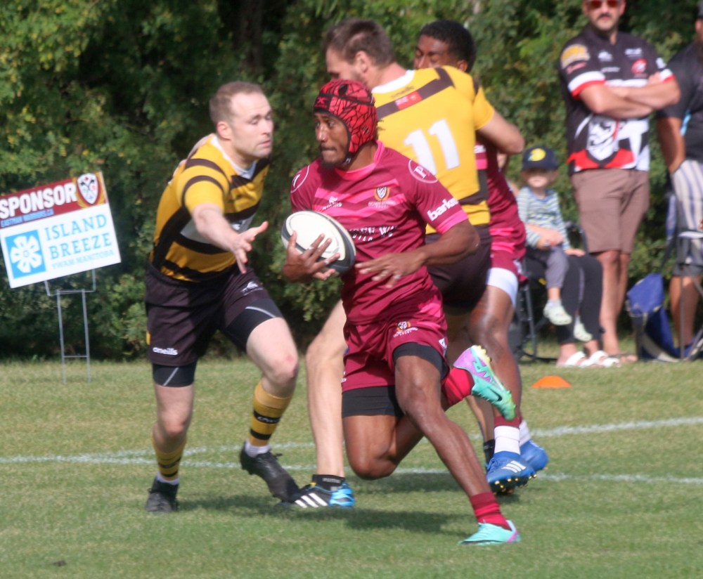 The Eastman Warriors advanced to the Manitoba Rugby Premier Division finals after defeating the Winnipeg Wasps 45-5 inside A.D. Penner Park Sept. 7. (Cassidy Dankochik The Carillon)