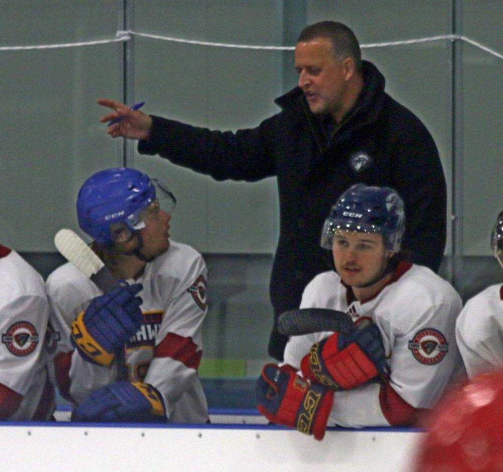 Nighthawks head coach Dwight Hirst is coaching his first training camp for the club. (Cassidy Dankochik The Carillon)