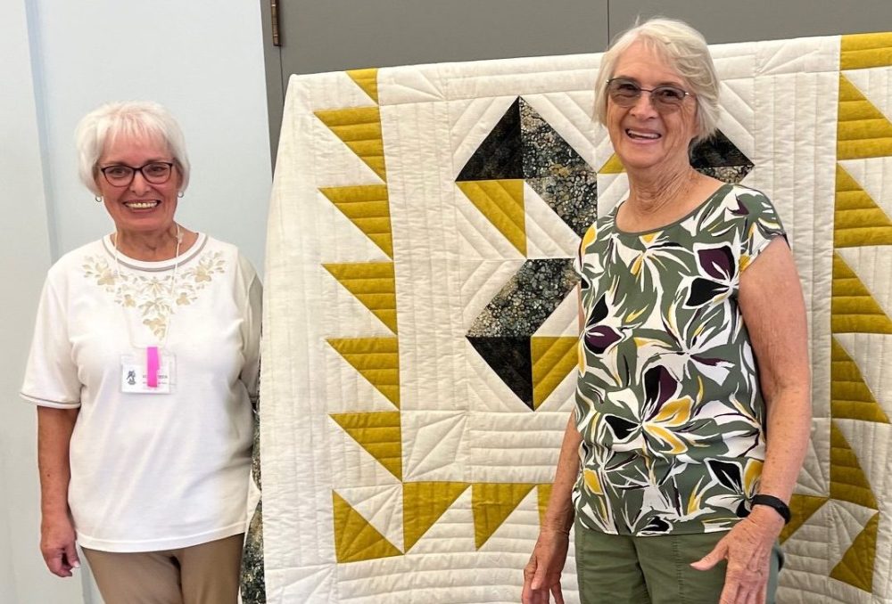Quilt Winner Olga Hubert of Steinbach.