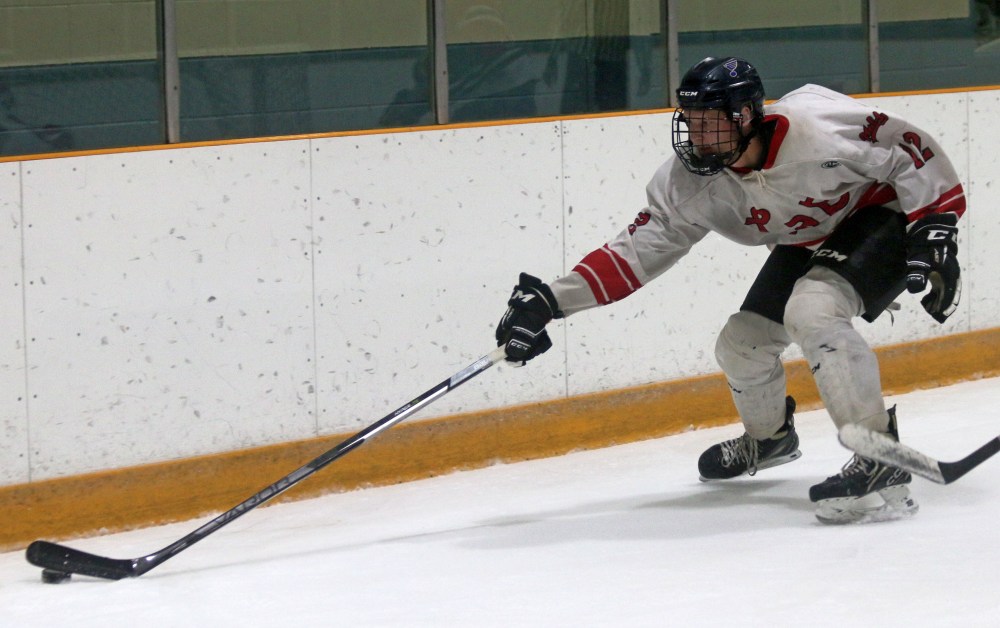 Aspiring La Broquerie Habs junior B players took to the ice in Steinbach for the final session of the team's open tryouts Sept. 7. (Cassidy Dankochik The Carillon)