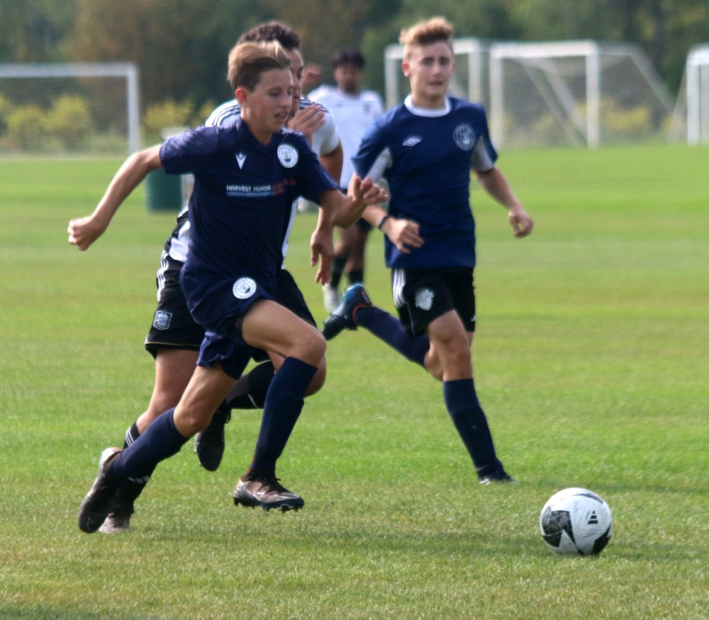 A Hanover team takes on Winnipeg competition in the a WYSA game in Steinbach Sept. 8. (Cassidy Dankochik The Carillon)