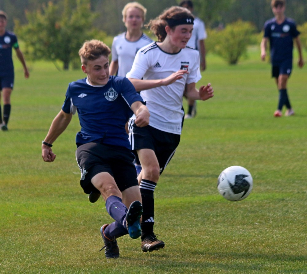 A Hanover team takes on Winnipeg competition in the a WYSA game in Steinbach Sept. 8. (Cassidy Dankochik The Carillon)