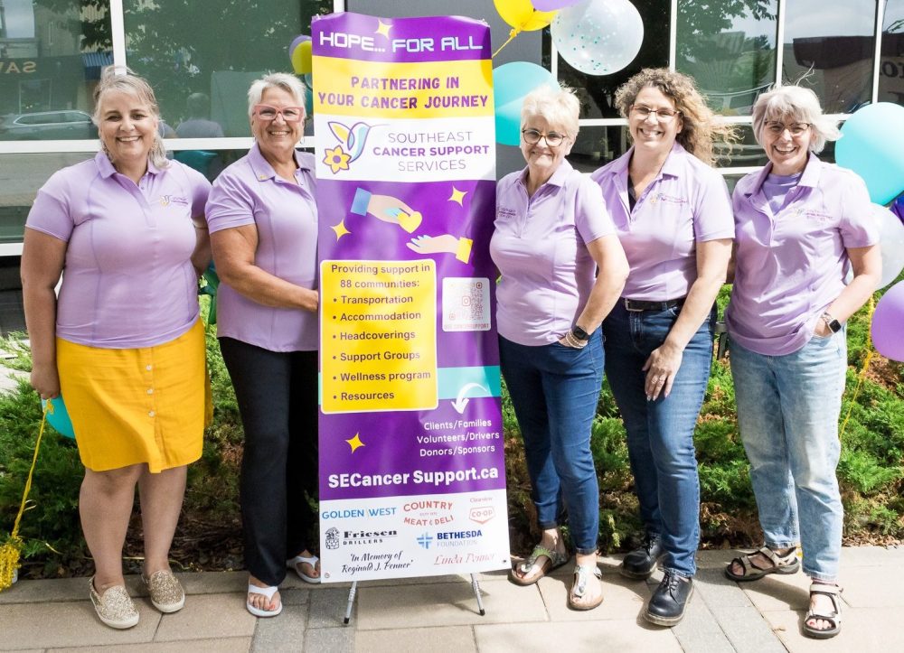SUPPLIED PHOTO
Left, Southeast Cancer Support Services board includes Trina Wall (fundraising), Cindi Rempel Patrick (development), Heather Jowett (chair), Kim Friesen (business), Bev Dueck (oncology nurse). Missing is Irene Maendel (psychotherapist), Dr. Maria Krentz (secretary). The board is also supported by advisors Dr. Karen Toews (Cancer Care doctor), Trevor Watson (lawyer) and Reinnie Brandt (accountant).