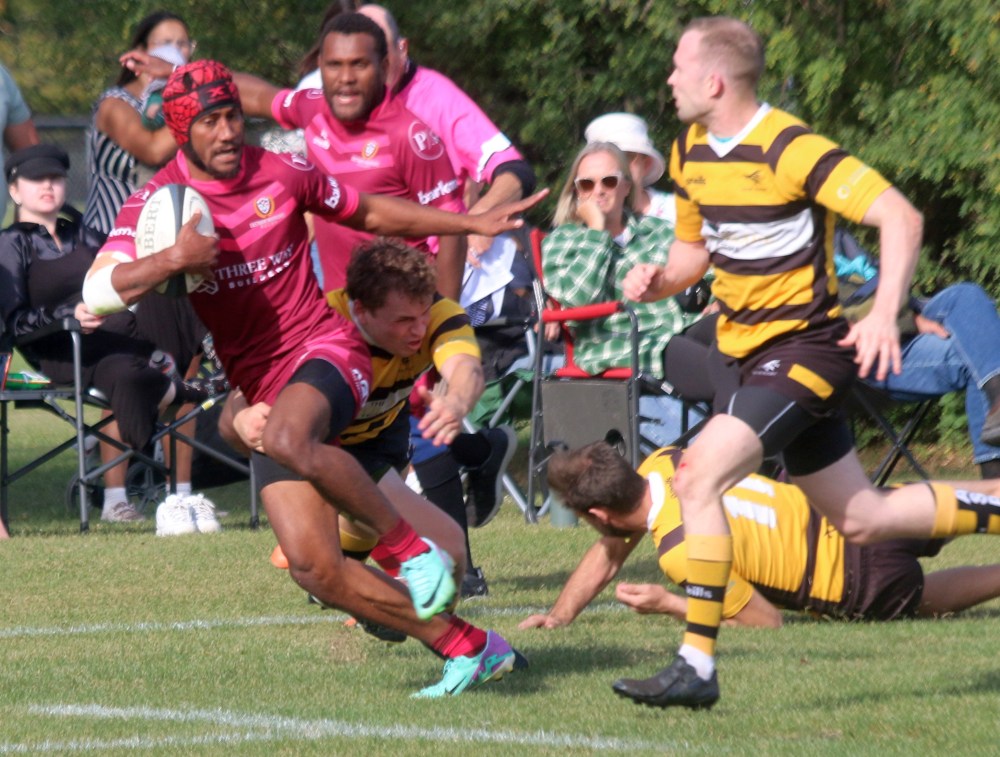 The Eastman Warriors advanced to the Manitoba Rugby Premier Division finals after defeating the Winnipeg Wasps 45-5 inside A.D. Penner Park Sept. 7. (Cassidy Dankochik The Carillon)