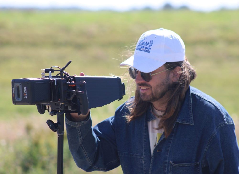 GREG VANDERMEULEN THE CARILLON
Writer and director Bob Kotyk watches a scene through the monitor while on location in Emerson.