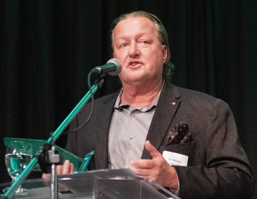 SVJETLANA MLINAREVIC THE CARILLON
Lilac Resort owner Dan Manaigre gives a speech after accepting the Customer Service Award, which is presented to a business who is recognized by the public for the outstanding quality and consistency of their customer service.