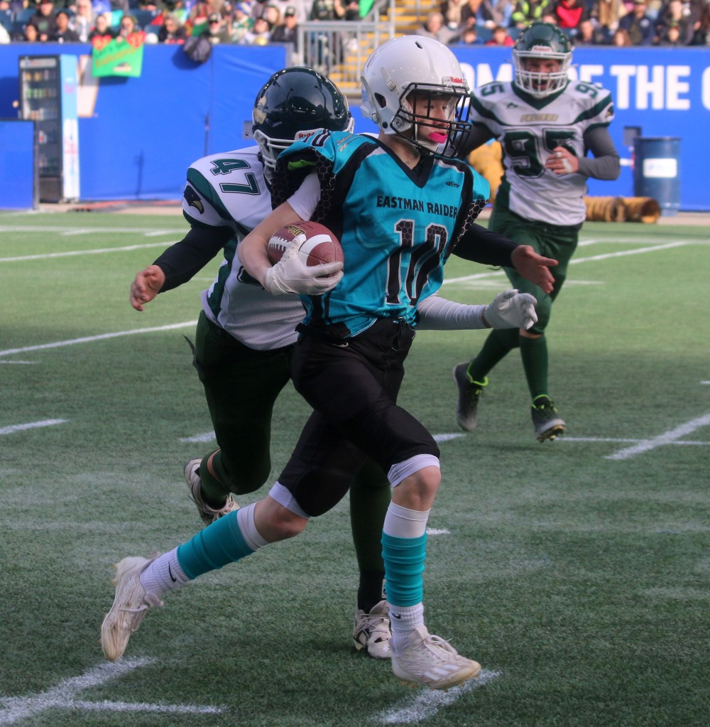 The U16 Eastman Raiders scored 12 touchdowns to win the program's first Manitoba Minor Football Association championship. (Cassidy Dankochik The Carillon)