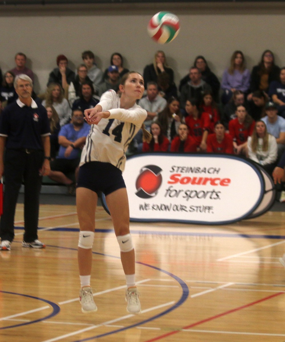 Both of Providence's volleyball teams came away with straight sets victories over Assiniboine in their Manitoba league opener. (Cassidy Dankochik The Carillon)