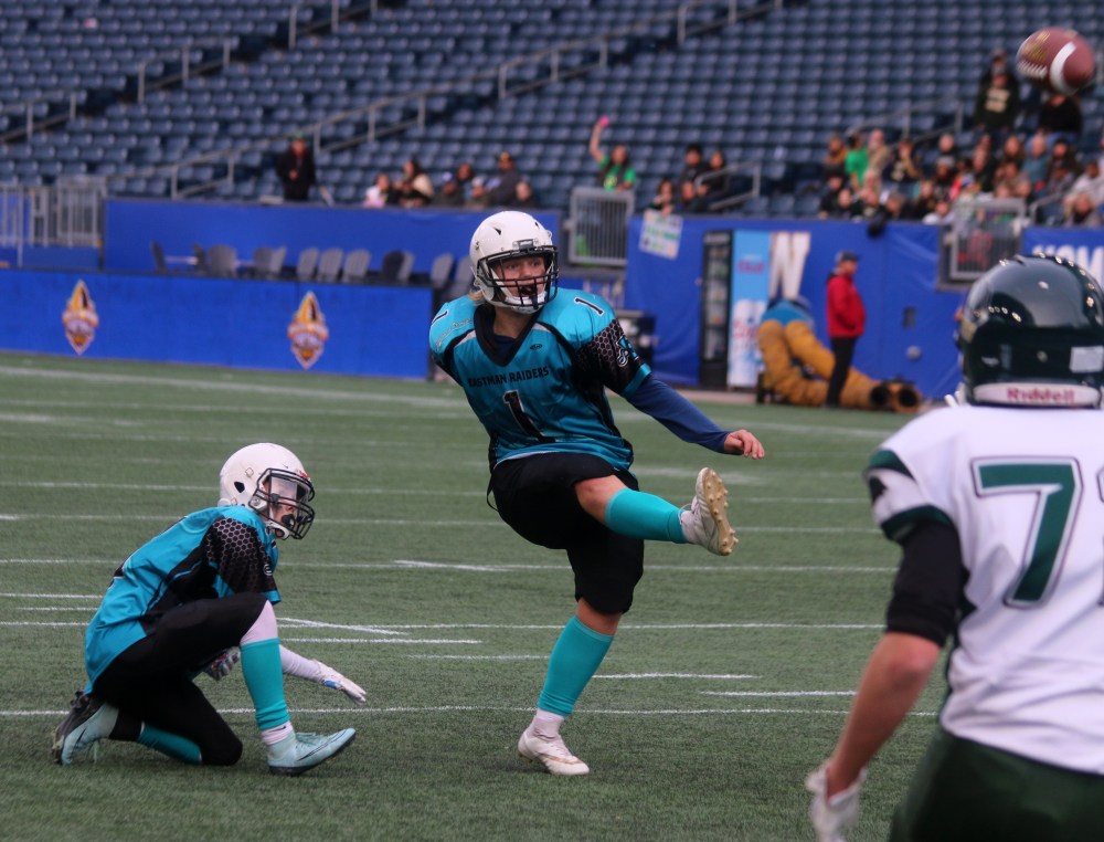The U16 Eastman Raiders scored 12 touchdowns to win the program's first Manitoba Minor Football Association championship. (Cassidy Dankochik The Carillon)