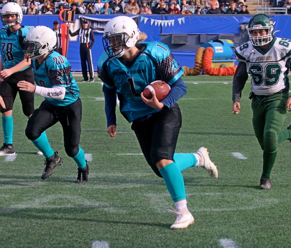 The U16 Eastman Raiders scored 12 touchdowns to win the program's first Manitoba Minor Football Association championship. (Cassidy Dankochik The Carillon)