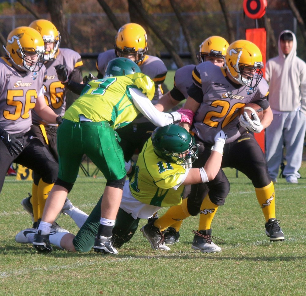 The SRSS junior varsity football team dropped their first game of the year when they hosted Miles Mac Oct. 15. (Cassidy Dankochik The Carillon)
