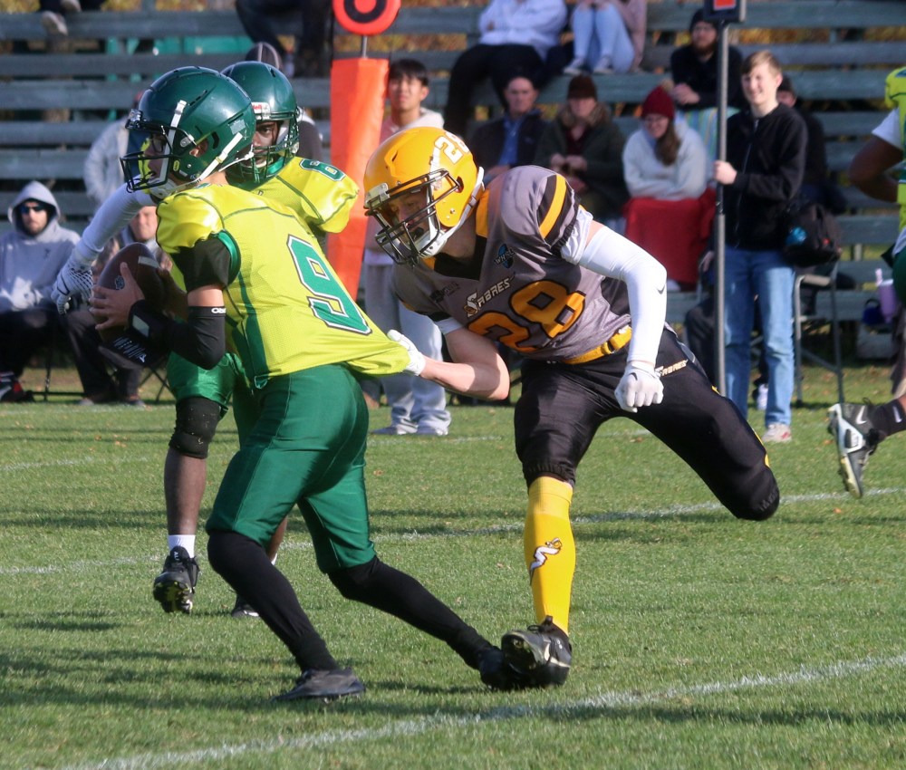 The SRSS junior varsity football team dropped their first game of the year when they hosted Miles Mac Oct. 15. (Cassidy Dankochik The Carillon)
