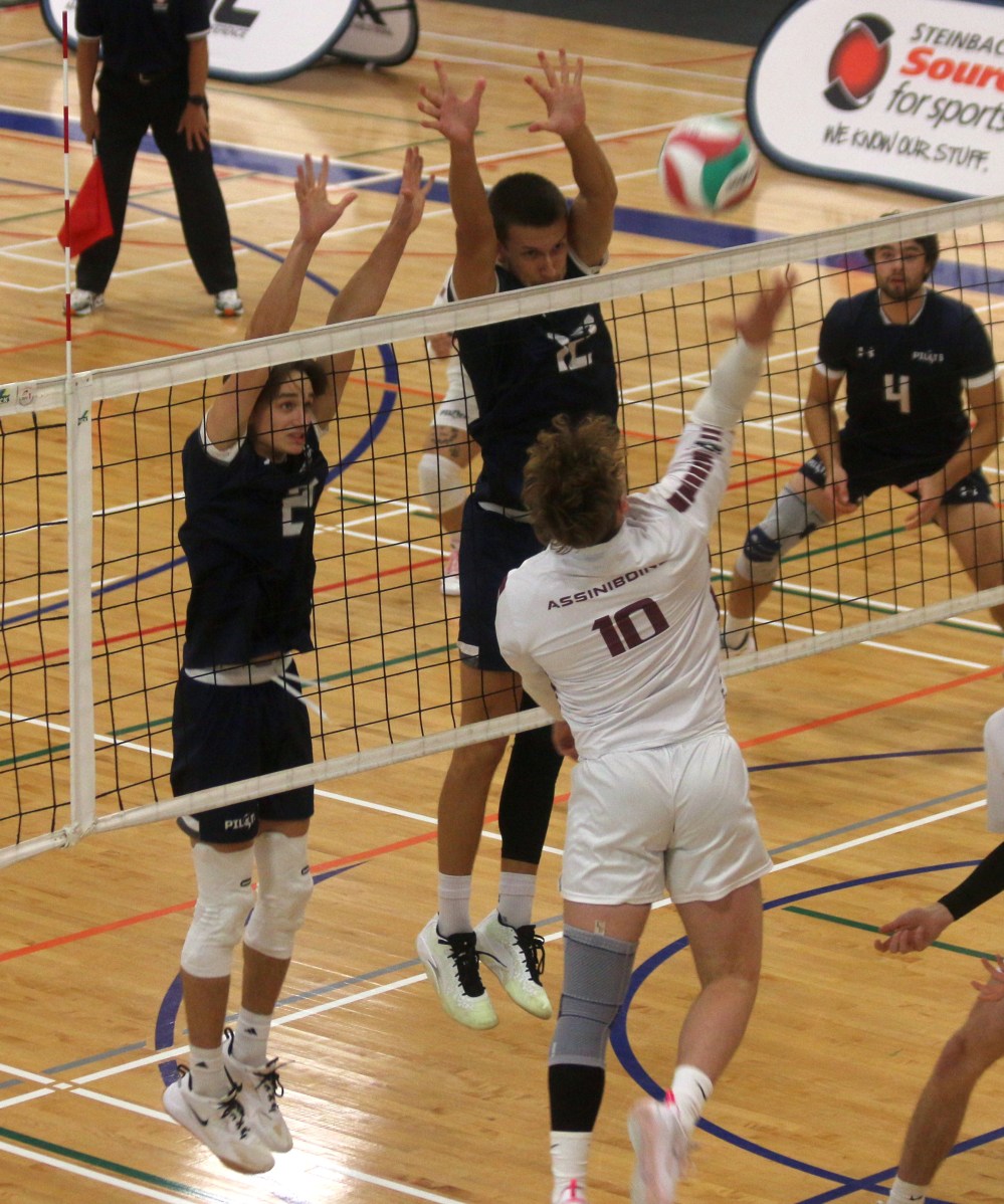 Both of Providence's volleyball teams came away with straight sets victories over Assiniboine in their Manitoba league opener. (Cassidy Dankochik The Carillon)