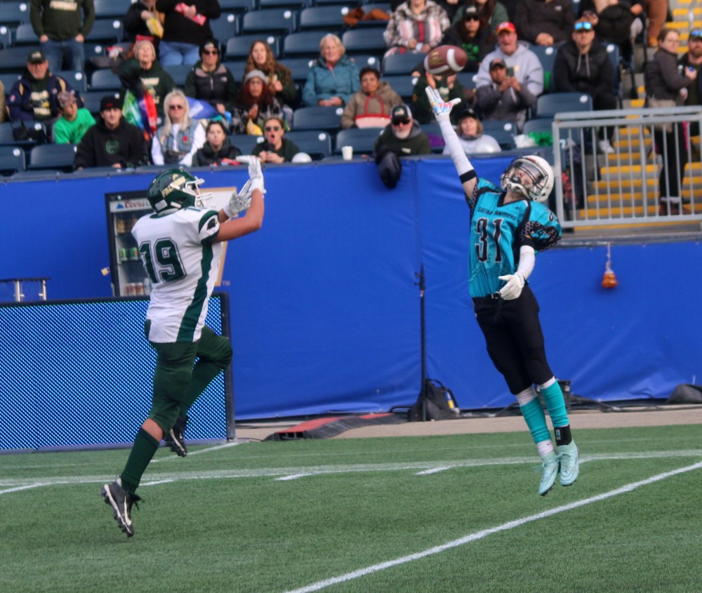 The U16 Eastman Raiders scored 12 touchdowns to win the program's first Manitoba Minor Football Association championship. (Cassidy Dankochik The Carillon)