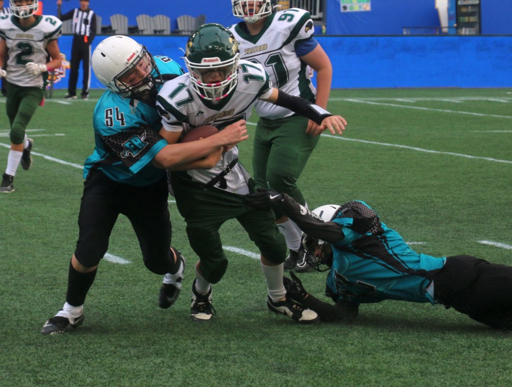 The U16 Eastman Raiders scored 12 touchdowns to win the program's first Manitoba Minor Football Association championship. (Cassidy Dankochik The Carillon)
