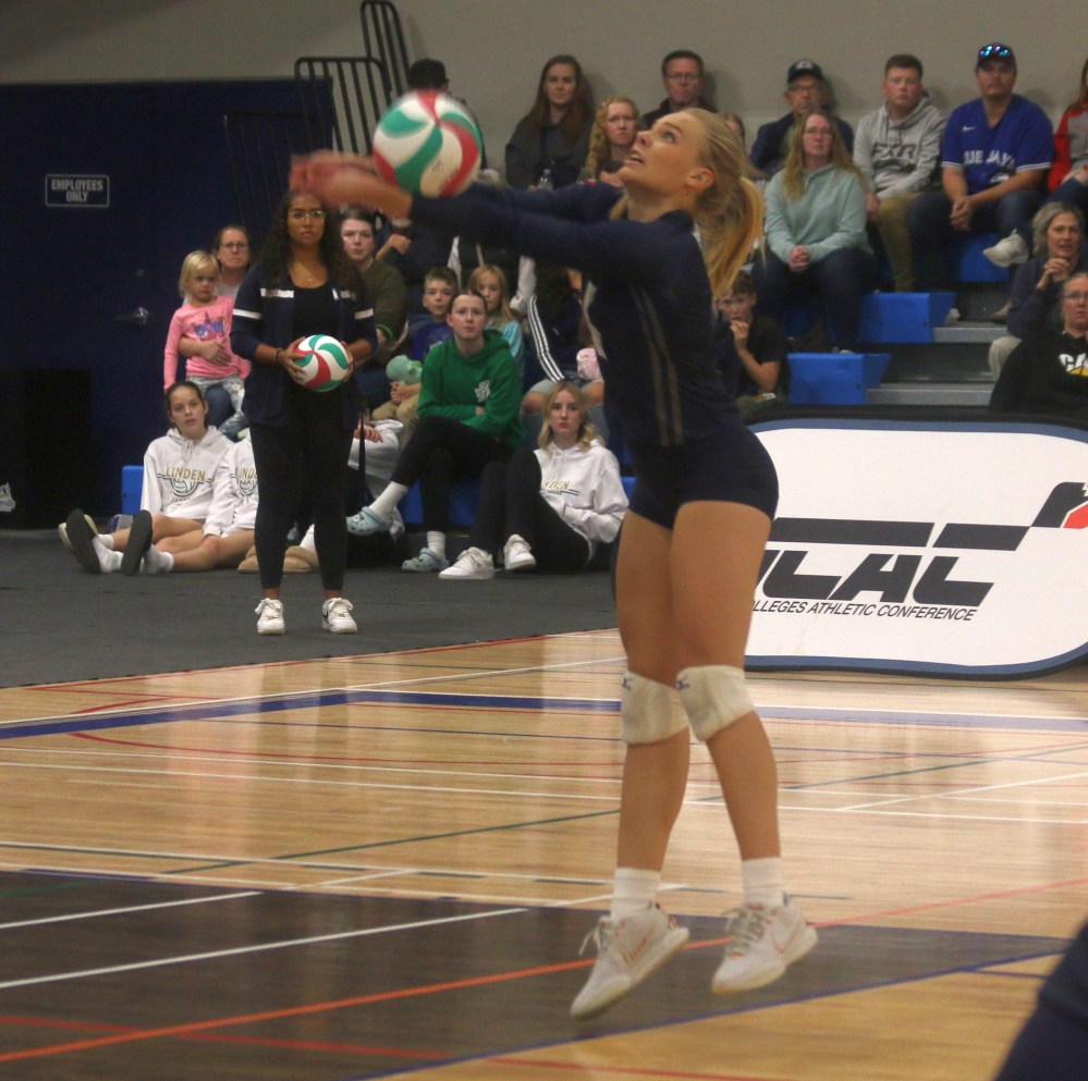Both of Providence's volleyball teams came away with straight sets victories over Assiniboine in their Manitoba league opener. (Cassidy Dankochik The Carillon)