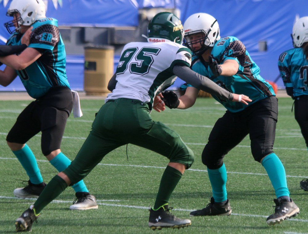 The U16 Eastman Raiders scored 12 touchdowns to win the program's first Manitoba Minor Football Association championship. (Cassidy Dankochik The Carillon)