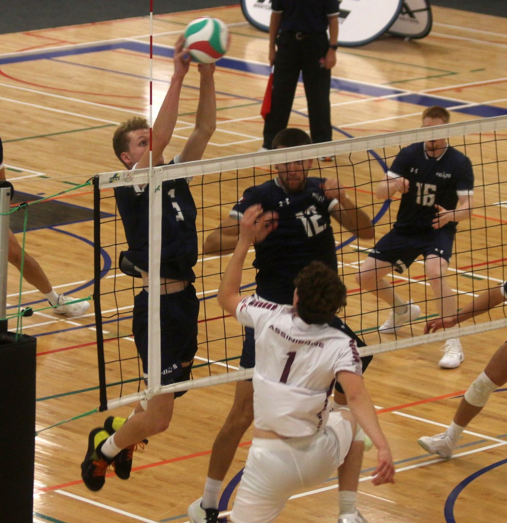 Both of Providence's volleyball teams came away with straight sets victories over Assiniboine in their Manitoba league opener. (Cassidy Dankochik The Carillon)