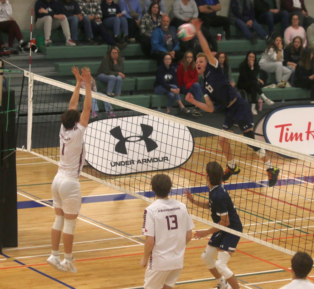 Both of Providence's volleyball teams came away with straight sets victories over Assiniboine in their Manitoba league opener. (Cassidy Dankochik The Carillon)