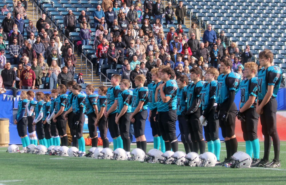 The U16 Eastman Raiders scored 12 touchdowns to win the program's first Manitoba Minor Football Association championship. (Cassidy Dankochik The Carillon)