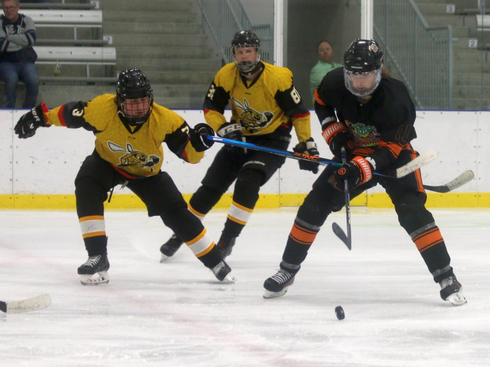 The HTJHL hosted their first showcase event in Niverville Oct. 20. All 10 teams in the league were in action during a single day. (Cassidy Dankochik The Carillon)