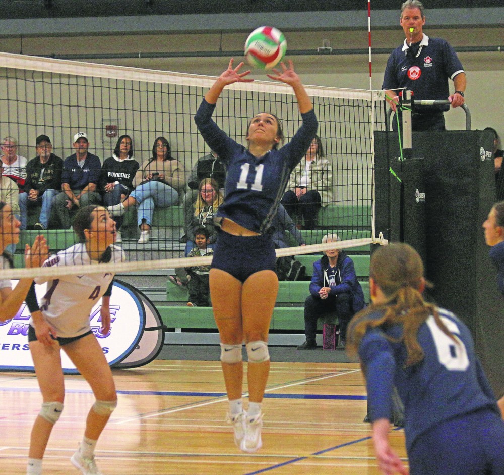 Amanda Bergen was named Providence's player of the match in their straight sets victory over Assiniboine to open the Manitoba Colleges Athletic Conference season Oct. 26. (Cassidy Dankochik The Carillon)