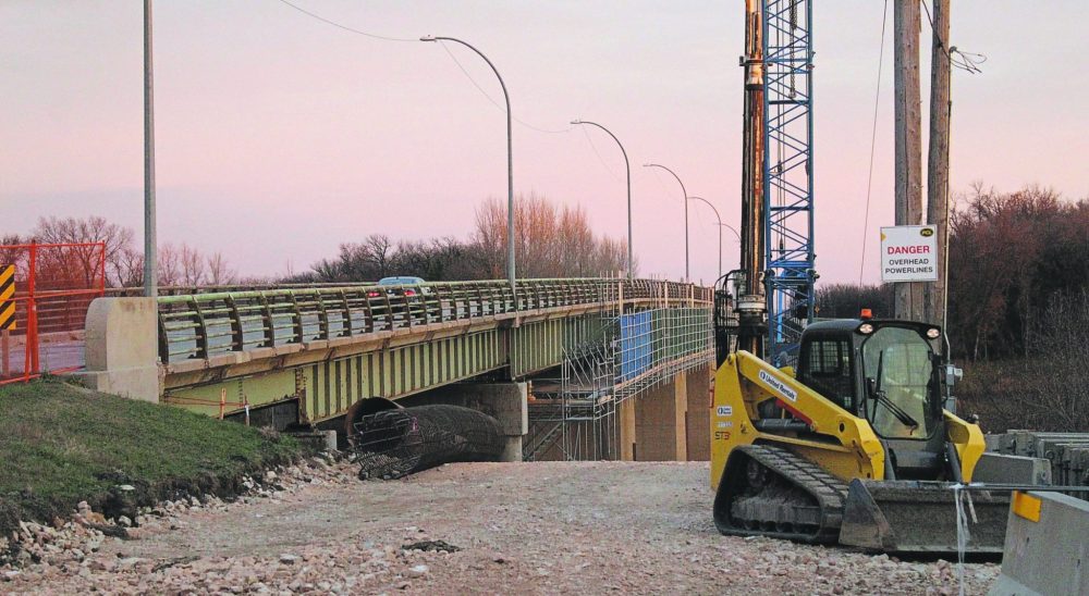 CHRIS GAREAU THE CARILLON
Construction on the Louis Riel Bridge in Ste Agathe will limit traffic to one lane over the Red River on PR 305.