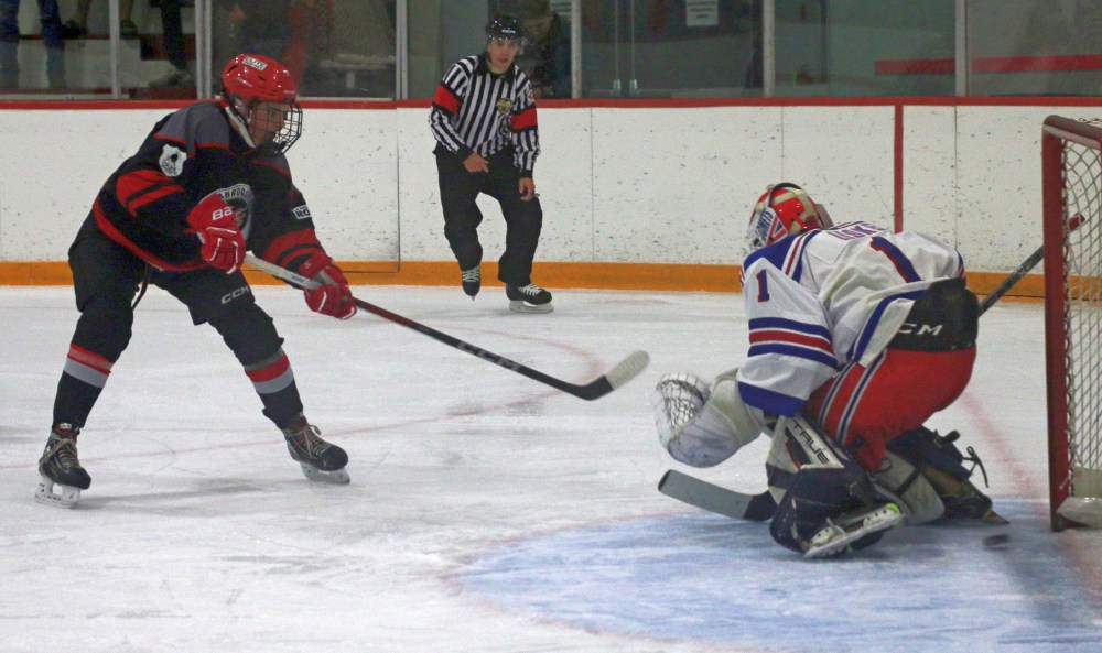 Connor Tallaire was born in La Broquerie and is only 16-years-old, but still managed to notch the team's first home goal. (Cassidy Dankochik The Carillon)