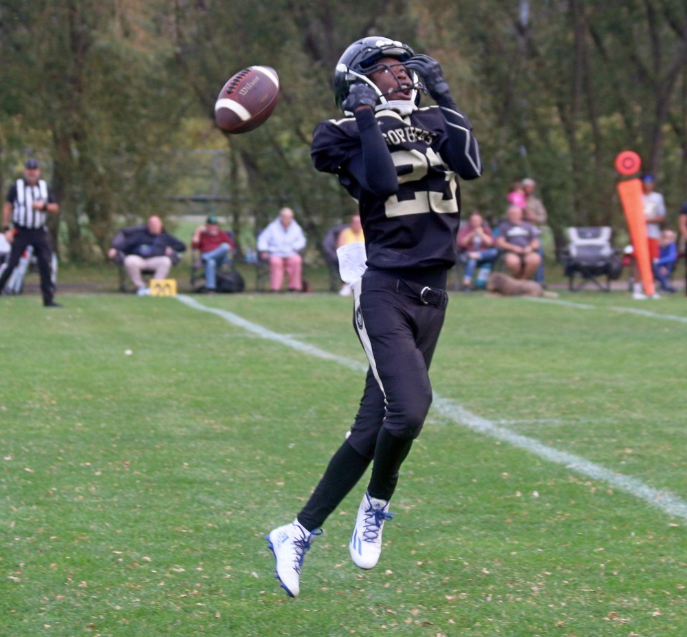 The SRSS Sabres defeated Garden City 60-20 in a Winnipeg High School Football League game Oct. 10 in Steinbach. (Cassidy Dankochik The Carillon)