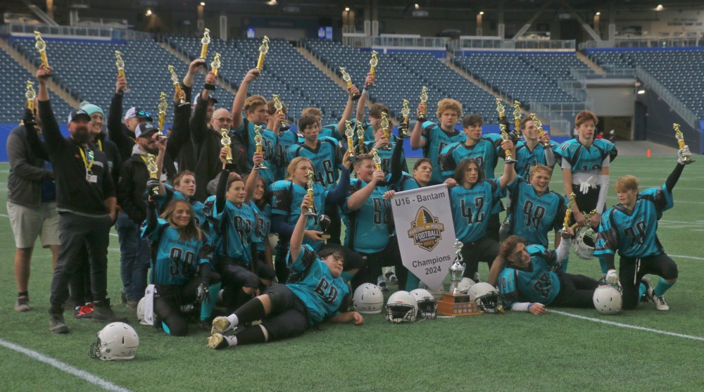 The U16 Eastman Raiders scored 12 touchdowns to win the program's first Manitoba Minor Football Association championship. (Cassidy Dankochik The Carillon)