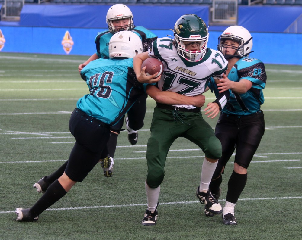 The U16 Eastman Raiders scored 12 touchdowns to win the program's first Manitoba Minor Football Association championship. (Cassidy Dankochik The Carillon)