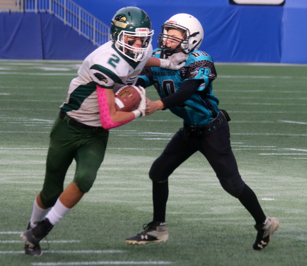 The U16 Eastman Raiders scored 12 touchdowns to win the program's first Manitoba Minor Football Association championship. (Cassidy Dankochik The Carillon)