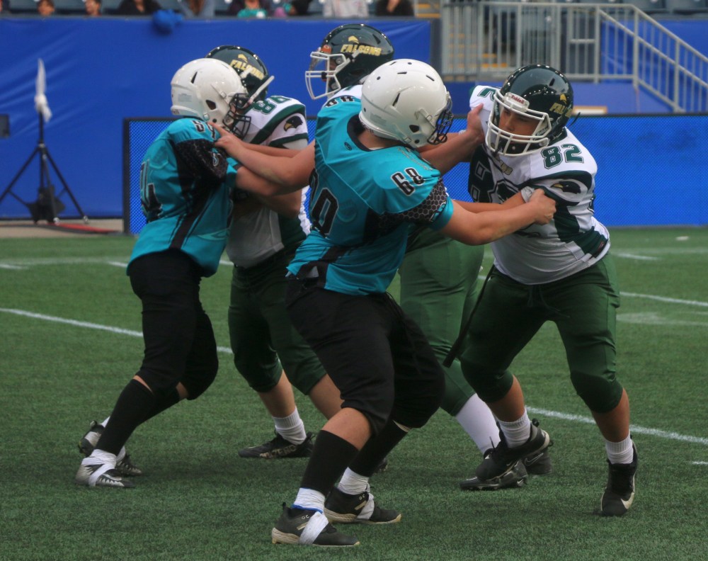 The U16 Eastman Raiders scored 12 touchdowns to win the program's first Manitoba Minor Football Association championship. (Cassidy Dankochik The Carillon)